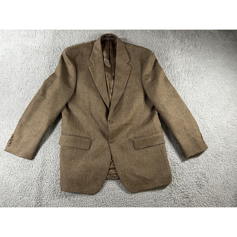 Polo Univeristy Club Ralph Lauren Sport Coat 42R Brown Wool Tweed Blazer